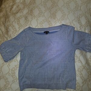 J. Crew Blue Striped Top, Size Xs
